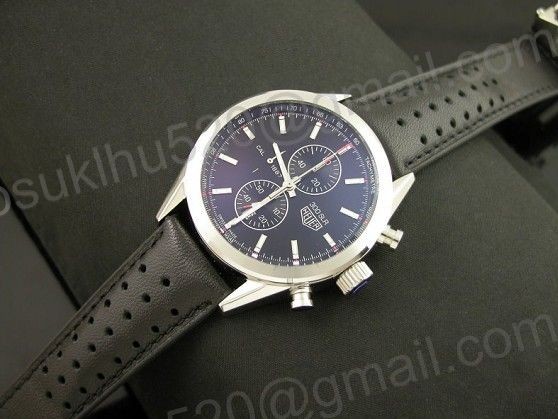 tag 300 slr caliber 1887 chronograph günstige uhr stahl/leder Schwarz