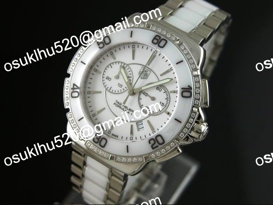 tag formula 1 chronograph 41mm weiß keramik diamanten lünette eta