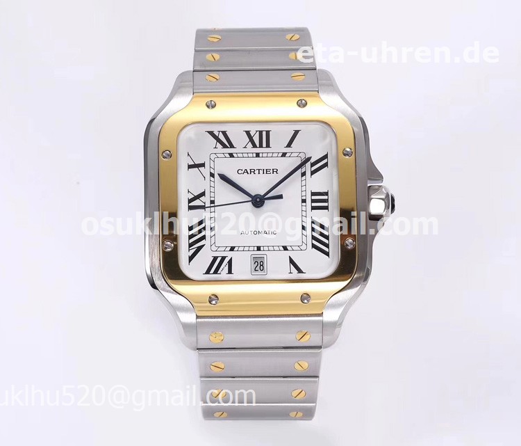 Cartier Santos W20011C4 Gelbgold und Stahl Uhren Stahlarmband 1:1 Cartier Santos W20011C4 Gelbgold und Stahl Uhren Stahlarmband 1:1