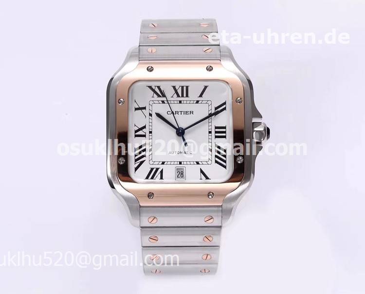 Cartier Santos W20011C4 Rosegold und Stahl Uhren Stahlarmband 1:1 Cartier Santos W20011C4 Rosegold und Stahl Uhren Stahlarmband 1:1