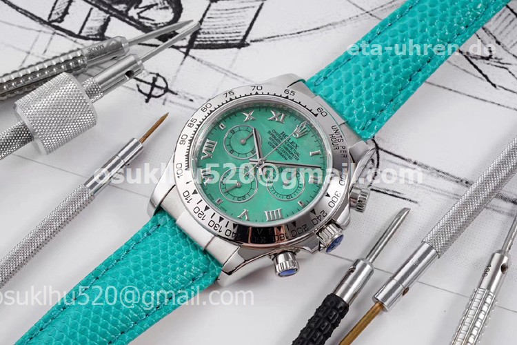 Rolex Daytona Green Mother Of Pearl Roman Lizard Leather band Rolex Daytona Green Mother Of Pearl Roman Lizard Leather band