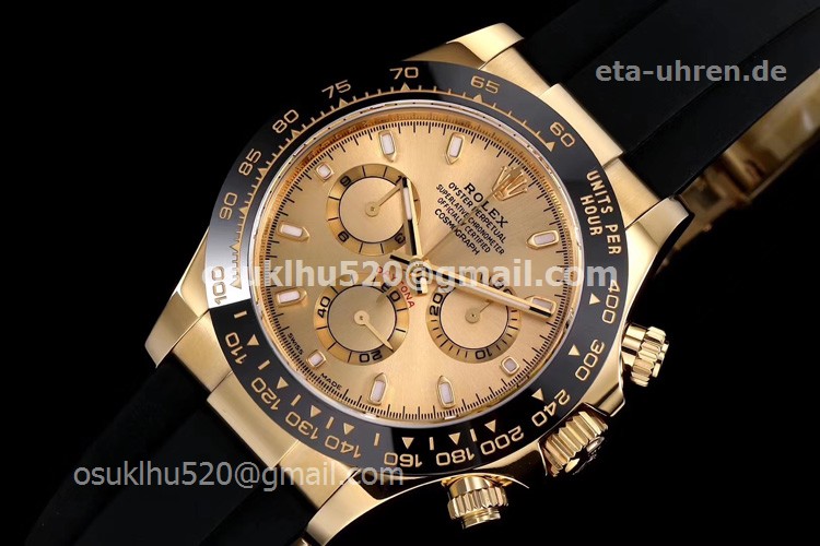Rolex Daytona Gelbgoldgehäuse Keramik Lünette Champagner Zifferblatt