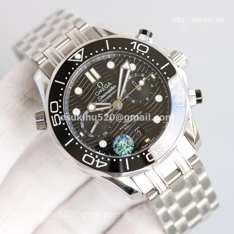 Omega Seamaster Diver 300m Chronograph 44 mm schwarzes Zifferblat