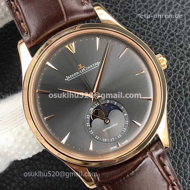 Jaeger Master Ultra Thin Moon Automatic 39mm Rosegold Lederband Jaeger Master Ultra Thin Moon Automatic 39mm Rosegold Lederband
