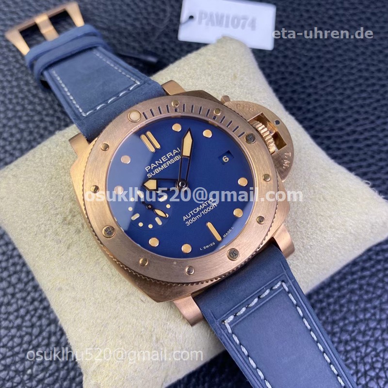 Panerai Submersible 42mm Bronzo Blu Abisso 1: 1 Kopie Herrenuhren