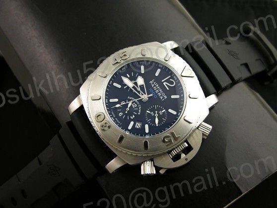 Panerai PAM187 luminor 1000m Diver Chrono 47mm Schwarz/Silber