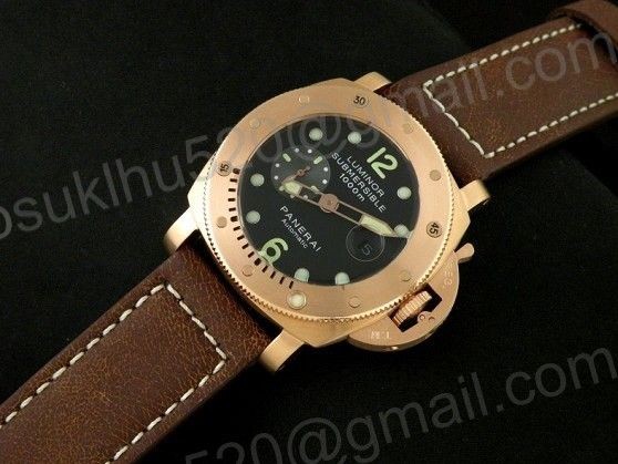 Panerai Luminor Submersible 1000M Rosegold/Leder Günstige Uhr
