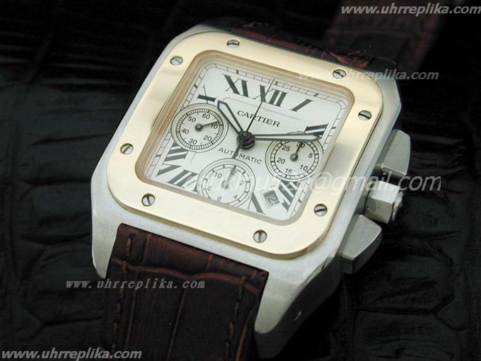 Cartier replica uhren Santos Chrono two tone Gold