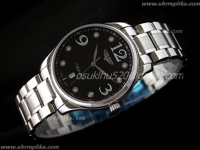 longines fake watches Master Collection diamantens Schwarzes