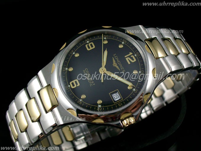 longines conquest herrenuhr automatic men schwarzes