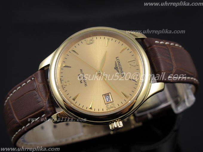Longines master automatic 5ATM men Gold-Zifferblatt stick-Arabische-Nummern-Marker Swiss geneve ETA