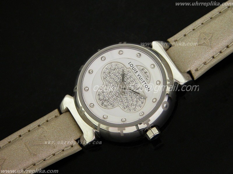 LV replika uhren Tambour Forever Sieraden Diamanten Weiss-Japan Quartz