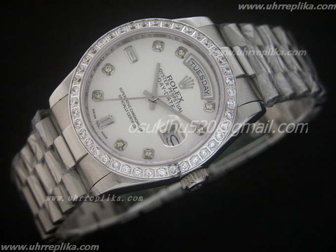 rolex Day-Date replica herrenuhr Diamantens Pearl Weiß ETA 2836