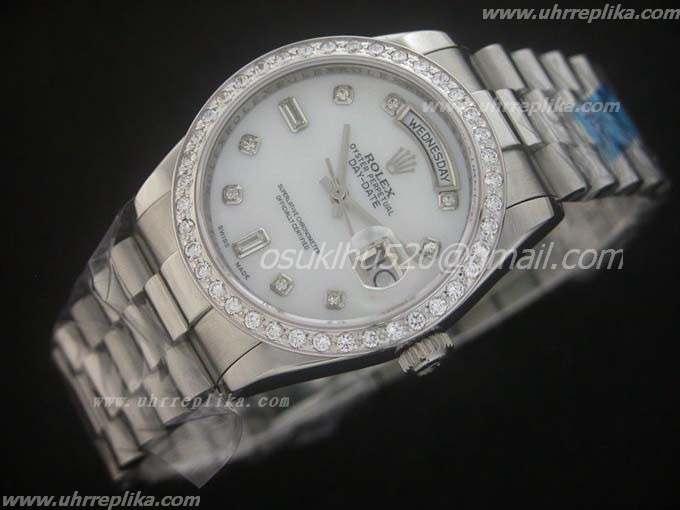 rolex Day-Date fakes uhren Diamantens Pearl Steel ETA 2836