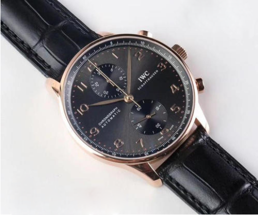 new improved 29j version-new iwc portuguese chrono rosegold/leder graues a-7750 new improved